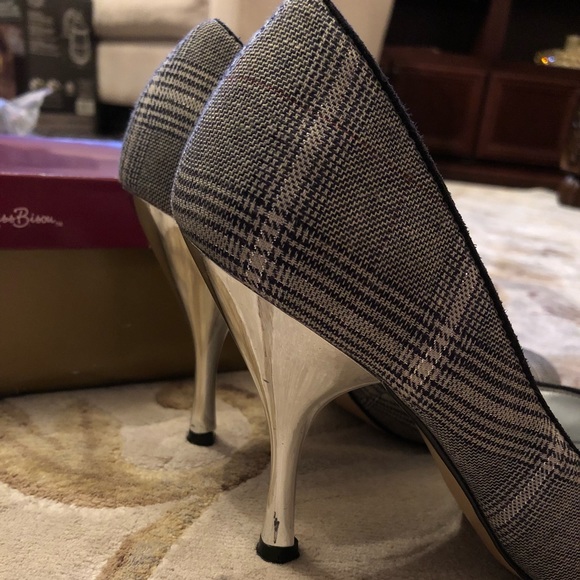Miss Bison silver plaid heels - Picture 6 of 8